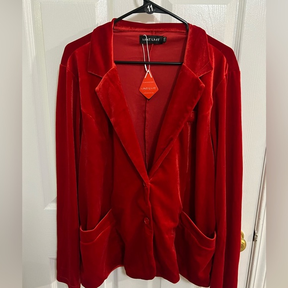 26) Mint Limit Red Velvet Blazer Size 2XL NWT - Picture 5 of 9